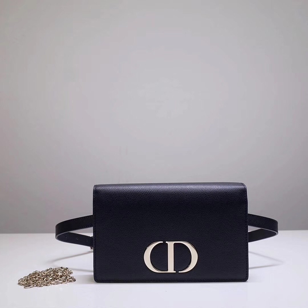 Dior 30 Montaigne 2 In 1 Belt Bag In Black Calfskin CDBS2002