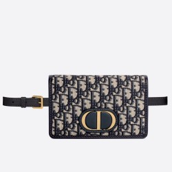 Dior 30 Montaigne 2 In 1 Pouch In Blue Oblique Canvas CDBS2004