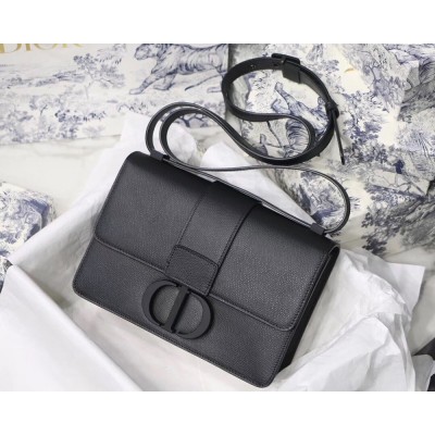 Dior 30 Montaigne Bag In Black Ultra Matte Grained Calfskin CDBS2011