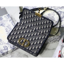 Dior 30 Montaigne Bag In Blue Oblique Jacquard Canvas CDBS2012