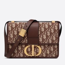 Dior 30 Montaigne Bag In Brown Oblique Jacquard Canvas CDBS2014