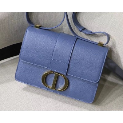 Dior 30 Montaigne Bag In Denim Blue Grained Calfskin CDBS2016