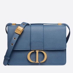 Dior 30 Montaigne Bag In Denim Blue Grained Calfskin CDBS2016