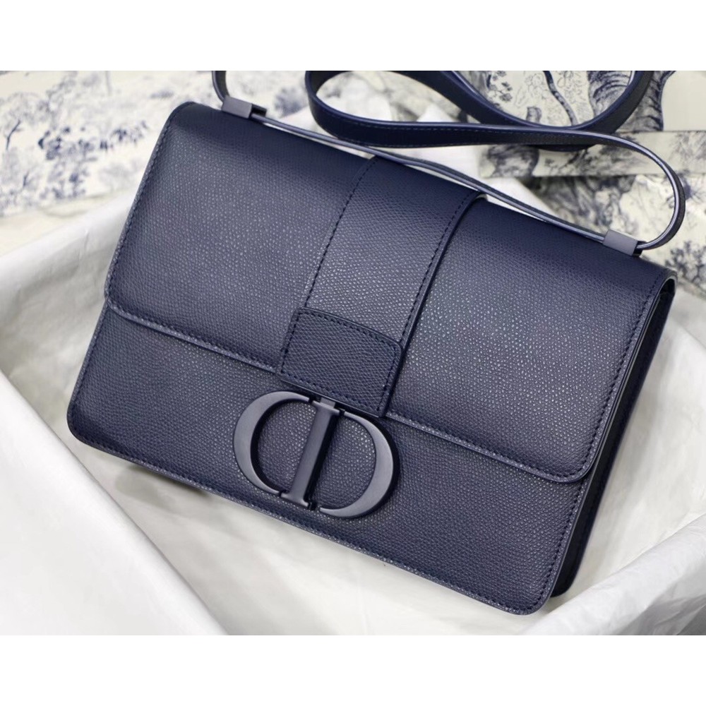 Dior 30 Montaigne Bag In Indigo Blue Matte Grained Calfskin CDBS2019