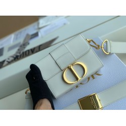 Dior 30 Montaigne Box Bag In White Box Calfskin CDBS2026