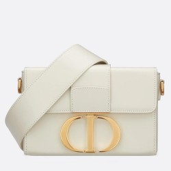 Dior 30 Montaigne Box Bag In White Box Calfskin CDBS2026