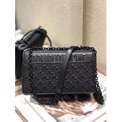 Dior 30 Montaigne Chain Bag In Black Braided Lambskin CDBS2027