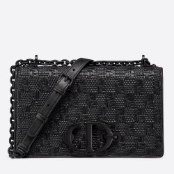 Dior 30 Montaigne Chain Bag In Black Braided Lambskin CDBS2027