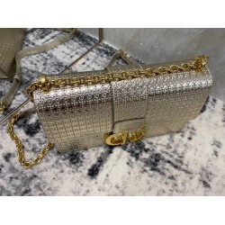 Dior 30 Montaigne Chain Bag In Metallic Gold Calfskin CDBS2028