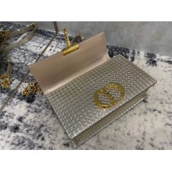 Dior 30 Montaigne Chain Bag In Metallic Gold Calfskin CDBS2028