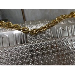 Dior 30 Montaigne Chain Bag In Metallic Gold Calfskin CDBS2028