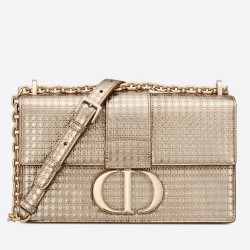 Dior 30 Montaigne Chain Bag In Metallic Gold Calfskin CDBS2028