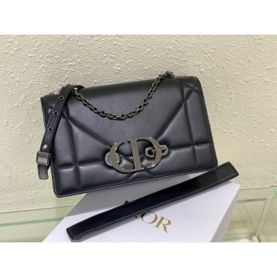 Dior 30 Montaigne Chain Bag With Handle In Black Lambskin CDBS2029