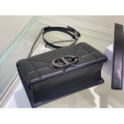 Dior 30 Montaigne Chain Bag With Handle In Black Lambskin CDBS2029