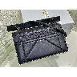 Dior 30 Montaigne Chain Bag With Handle In Black Lambskin CDBS2029