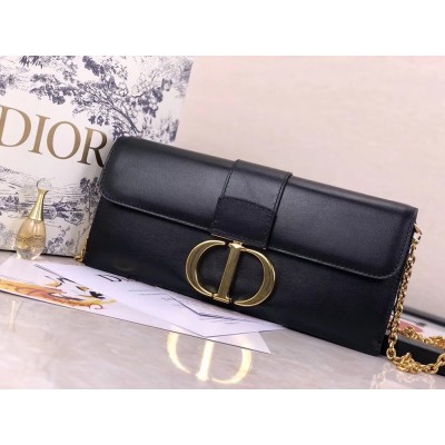 Dior 30 Montaigne Clutch Bag In Black Lambskin CDBS2030