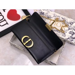 Dior 30 Montaigne Clutch Bag In Black Lambskin CDBS2030