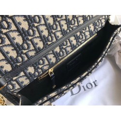 Dior 30 Montaigne Clutch Bag In Blue Oblique Canvas CDBS2031