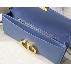 Dior 30 Montaigne Clutch Bag In Denim Blue Calfskin CDBS2032