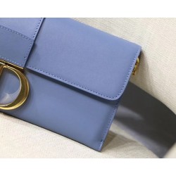 Dior 30 Montaigne Clutch Bag In Denim Blue Calfskin CDBS2032