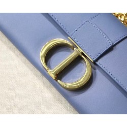 Dior 30 Montaigne Clutch Bag In Denim Blue Calfskin CDBS2032