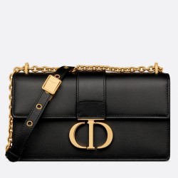 Dior 30 Montaigne East-West Bag With Chain in Black Calfskin CDBS2033