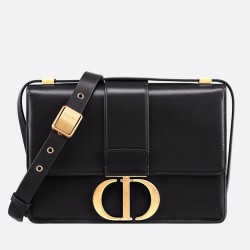 Dior 30 Montaigne Shoulder Bag In Black Calfskin CDBS2039