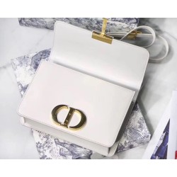 Dior 30 Montaigne Shoulder Bag In White Calfskin CDBS2042