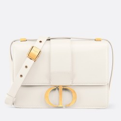 Dior 30 Montaigne Shoulder Bag In White Calfskin CDBS2042