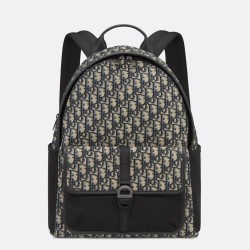 Dior 8 Backpack in Beige and Black Dior Oblique Jacquard CDBS2043