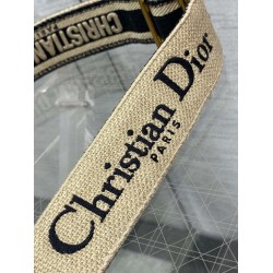 Dior Adjustable Shoulder Strap With Ring in Black Embroidery Canvas CDBS2045