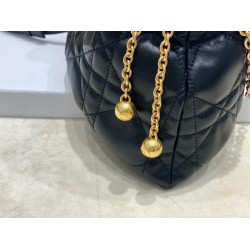 Dior Ammi Medium Bag in Black Macrocannage Lambskin CDBS2048