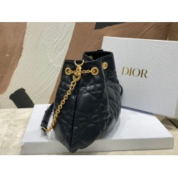 Dior Ammi Medium Bag in Black Macrocannage Lambskin CDBS2048