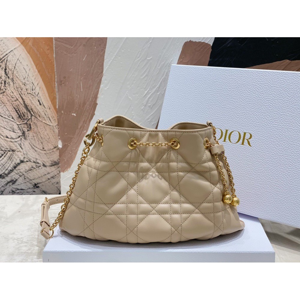 Dior Ammi Medium Bag in Sand Pink Macrocannage Lambskin CDBS2049