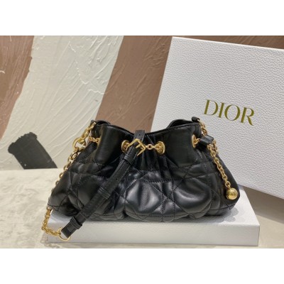 Dior Ammi Small Bag in Black Macrocannage Lambskin CDBS2050