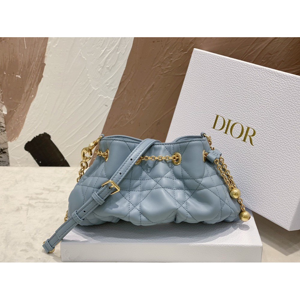 Dior Ammi Small Bag in Blue Macrocannage Lambskin CDBS2051