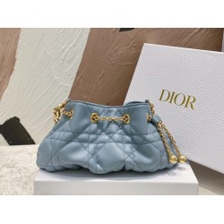 Dior Ammi Small Bag in Blue Macrocannage Lambskin CDBS2051