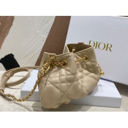 Dior Ammi Small Bag in Sand Pink Macrocannage Lambskin CDBS2052