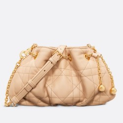 Dior Ammi Small Bag in Sand Pink Macrocannage Lambskin CDBS2052