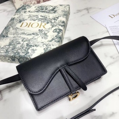 Dior Black Calfskin Saddle Belt Bag CDBS2055