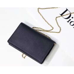 Dior Black Calskin Saddle Chain Clutch CDBS2056