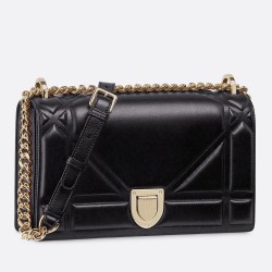 Dior Black Diorama Lambskin Bag With Large Cannage Motif CDBS2058