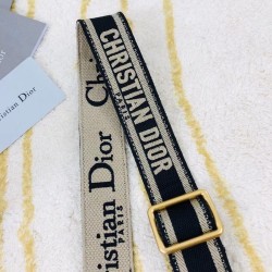 Dior Black Embroidery Adjustable Shoulder Strap CDBS2060