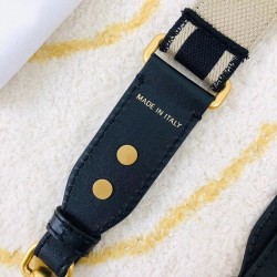 Dior Black Embroidery Adjustable Shoulder Strap CDBS2060