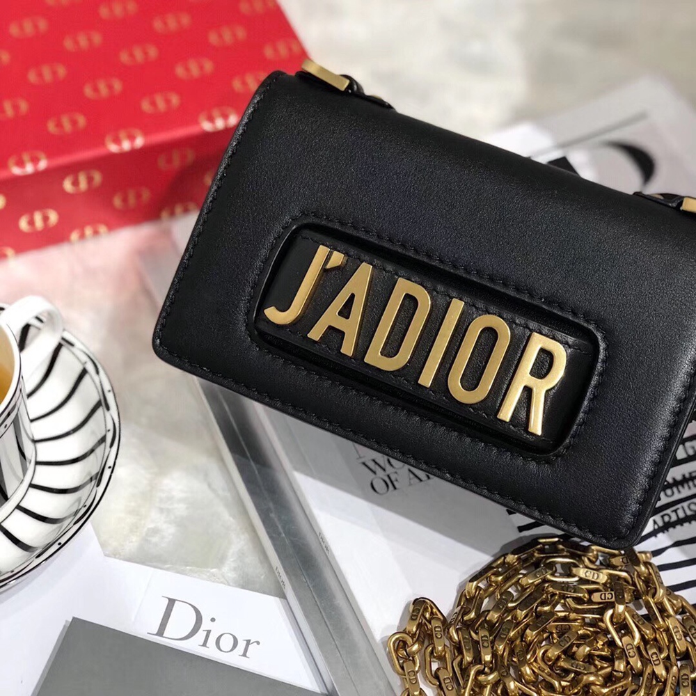 Dior Black Mini J'Adior Calfskin Flap Bag CDBS2063