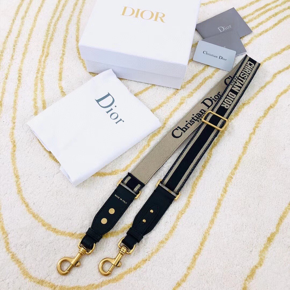 Dior Blue Embroidery Adjustable Shoulder Strap CDBS2067