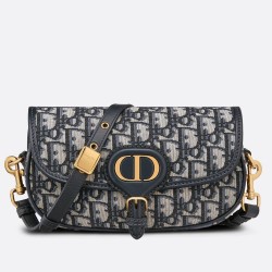 Dior Bobby East-West Bag In Blue Dior Oblique Canvas CDBS2077