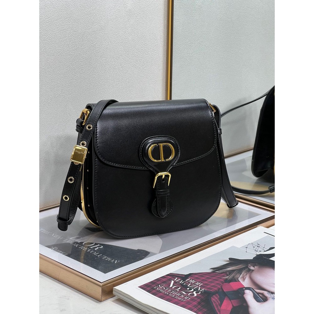 Dior Bobby Frame Bag In Black Box Calfskin CDBS2082