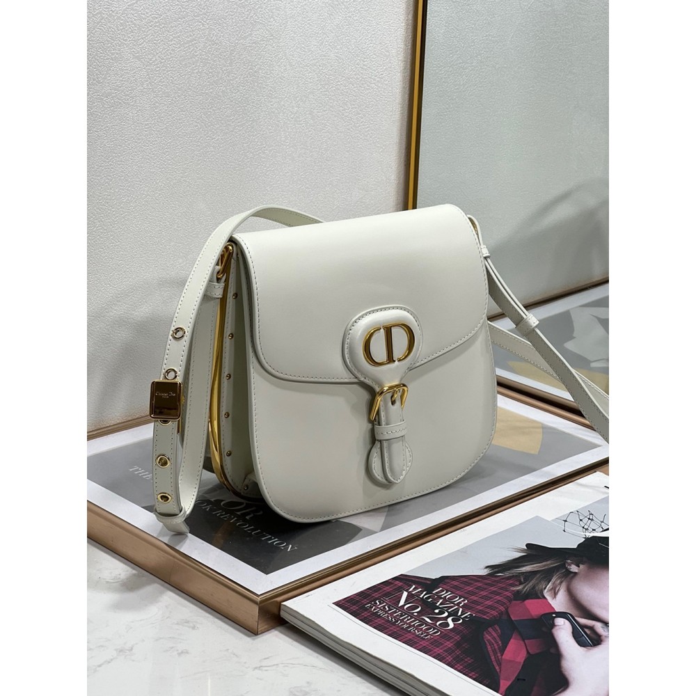 Dior Bobby Frame Bag In White Box Calfskin CDBS2084