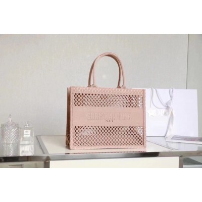 Dior Book Tote Bag In Beige Mesh Embroidery CDBS2089